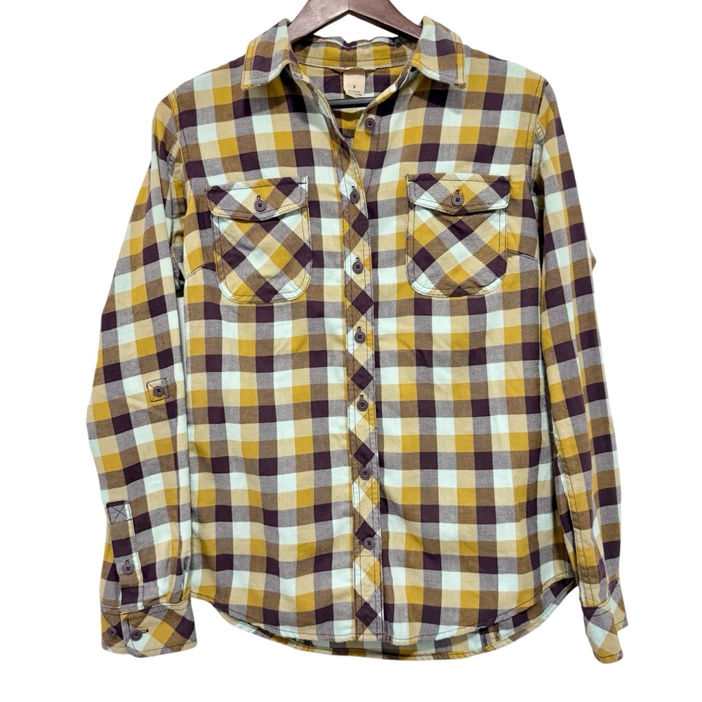 Duluth Trading Crosscut Wicking Flannel Button Down Bi-Swing Back Size Small